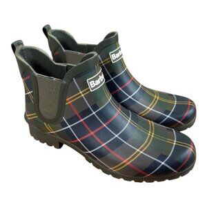 Barts Men’s Green Plaid Chelsea Rain Ankle Boots